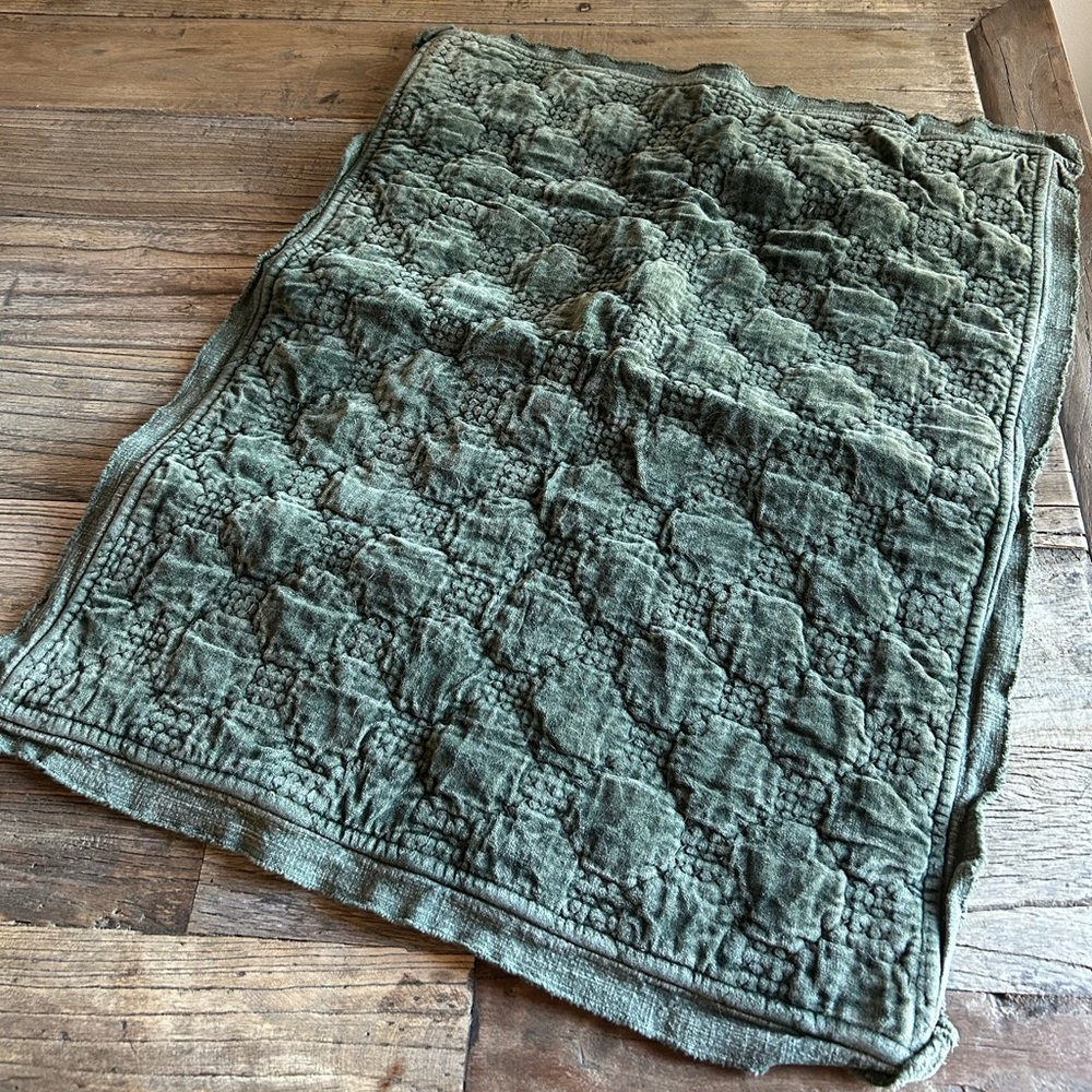 3 Pottery Barn Loden Standard Envelope Sham Velvet & Linen